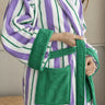 100% Organic Cotton Geometric Striped Bathrobe with Jacquard Weave - product image 1-Stacehill