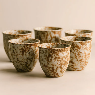 Handmade Ceramic 6-Cup Set for Espresso, Tea and Sake - product image 3-Stacehill