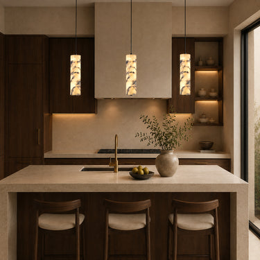 Minimalist Marble Cylinder Pendant Light - product image 1-Stacehill
