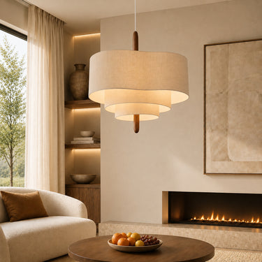 Minimalist Round Pebble Drum Pendant Light - product image 1-Stacehill