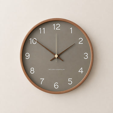Modern Round Wooden Wall Clock with Quiet Quartz Movement - product image 7-Stacehill