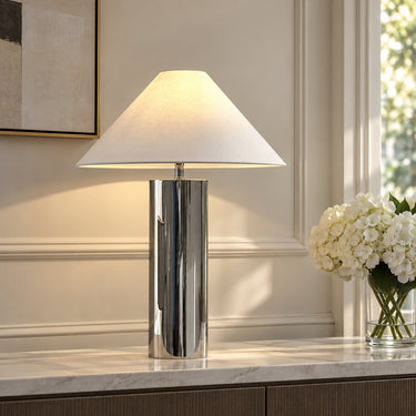 Modern Sculptural Table Lamp with Fabric Shade for Bedroom - product image 1