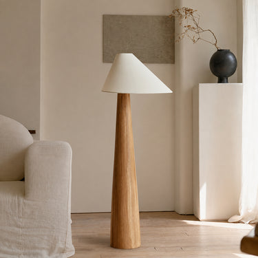 Wood and Fabric Floor Lamp for Japandi and Coastal Interiors - product image 3-Stacehill