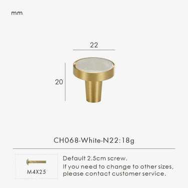 Shell Color Solid Brass Cabinet Knobs - product image 2