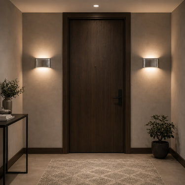 Silver Curved Up Down LED Wall Light - product image 1
