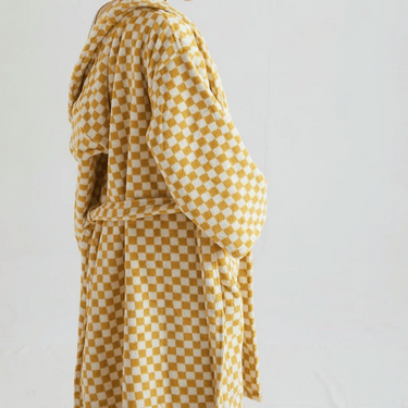 100% Organic Cotton Plaid Bathrobe with Yarn-Dyed Jacquard Weave - product image 4-Stacehill