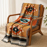 Boho Jacquard Polyester-Cotton Throw Blanket with Braided Fringe - product image 1-Stacehill