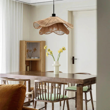 Boho Woven Jute Pendant Light with Open Weave Shade - product image 2-Stacehill