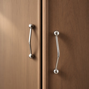 Brass Ball-End Cabinet Handle with Slim Offset Bar - product image 2-Stacehill