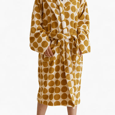 Geometric Dot 100% Organic Cotton Bathrobe with Jacquard Weave - product image 2-Stacehill