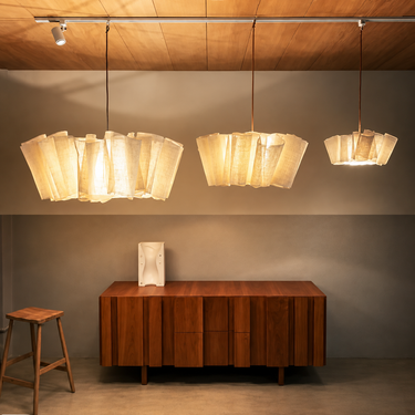 Japanese Retro Fabric Drum Pendant Light with LED - product image 3-Stacehill