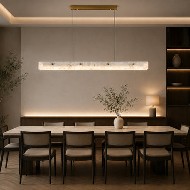 Linear Marble Pendant Light with Gold Stainless Steel Accents - product image 3-Stacehill