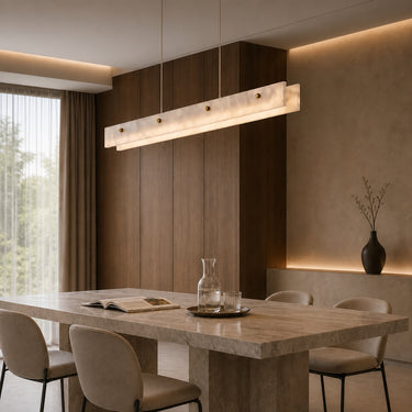 Linear Marble Pendant Light with Gold Stainless Steel Accents - product image 4-Stacehill