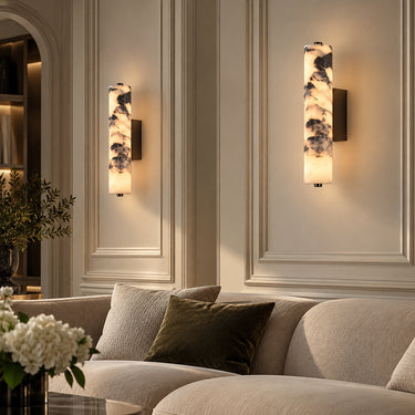 Marble and Iron Vertical Wall Lamp with Up-Down Light - product image 4-Stacehill