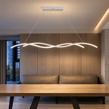 Modern Linear Metal Pendant Light with Dimmable LED - product image 4-Stacehill