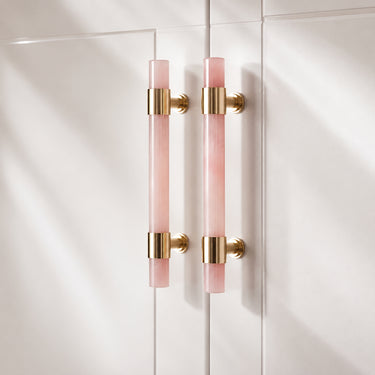 Modern Natural Stone and Brass T-Bar Cabinet Handle and Knob - product image 2-Stacehill