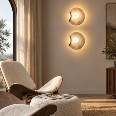 Modern Round Glass Wall Light with Metal Frame - product image 2-Stacehill