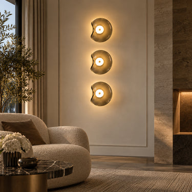 Modern Round Glass Wall Light with Metal Frame - product image 4-Stacehill