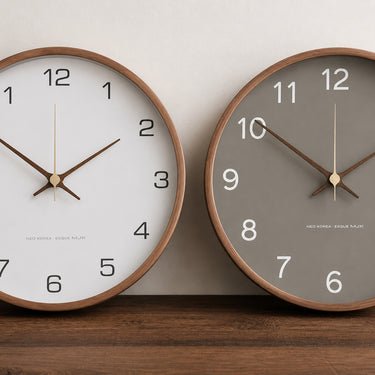 Modern Round Wooden Wall Clock with Quiet Quartz Movement - product image 4-Stacehill