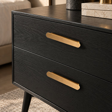 Modern Solid Brass Straight Bar Cabinet Handle with Circular Ends - product image 4-Stacehill