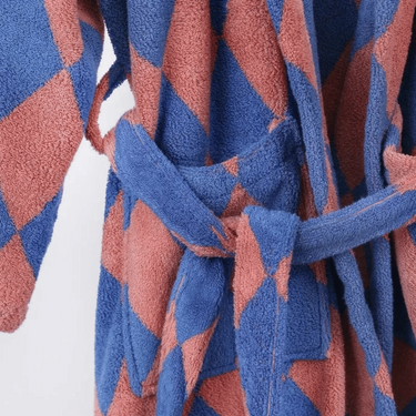 Retro Geometric 100% Organic Cotton Bathrobe with Jacquard Weave - product image 4-Stacehill