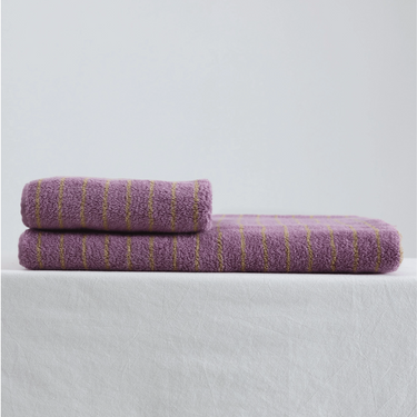 Retro Lavender Striped 100% Combed Cotton Towels - product image 2-Stacehill