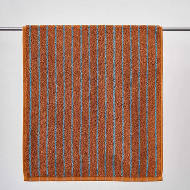 Retro Rust and Turquoise Striped 100% Cotton Towels - product image 4-Stacehill