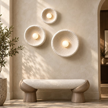 Wabi-Sabi Resin Disc Wall Lamp with LED Light - product image 2-Stacehill