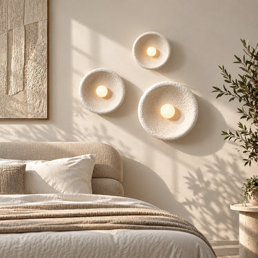 Wabi-Sabi Resin Disc Wall Lamp with LED Light - product image 3-Stacehill