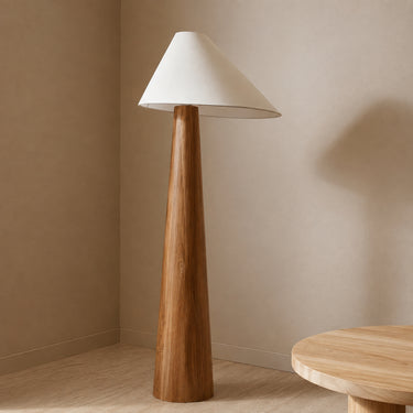 Wood and Fabric Floor Lamp for Japandi and Coastal Interiors - product image 4-Stacehill