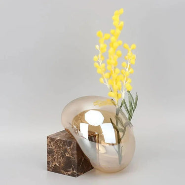 Elara Glass Vase with Marble Base - product image 2