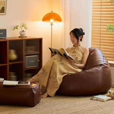 Faux Leather Bean Bag Chair Cover Soft Washable Cover Only - product image 4