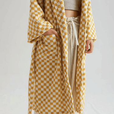 Linden Plaid Organic Cotton Bathrobe - product image 2