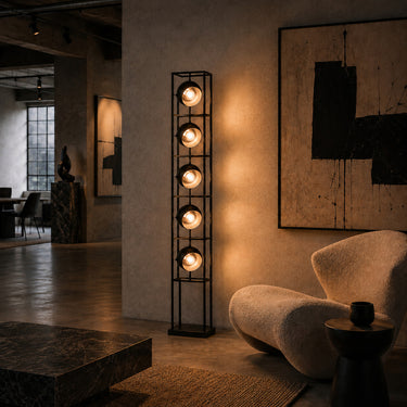 Modern Bauhaus Arc Floor Lamp Dual LED Metal Standing Light - product image 3