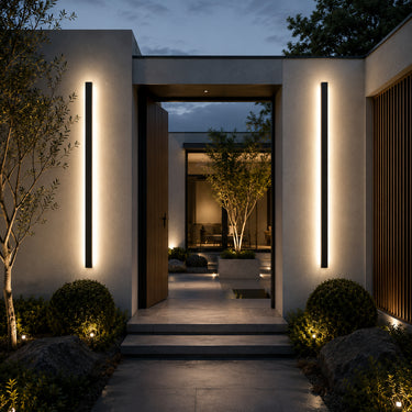 Modern Black Linear Outdoor LED Wall Light - product image 2