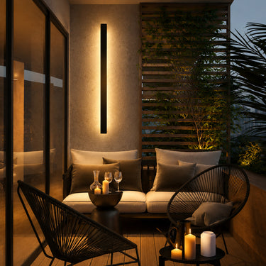 Modern Black Linear Outdoor LED Wall Light - product image 3