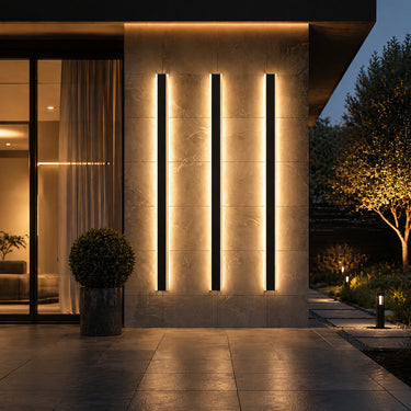 Modern Black Linear Outdoor LED Wall Light IP65 Dimmable - product image 3