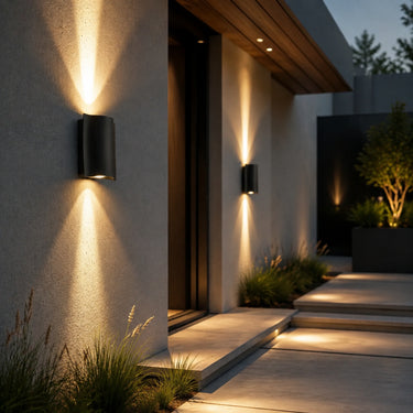 Modern Black Up Down Outdoor Wall Light - product image 2
