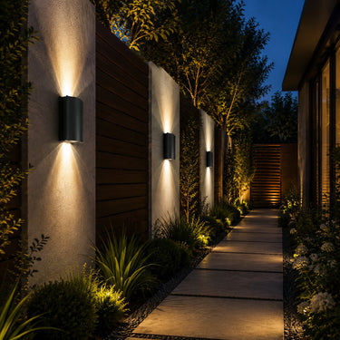 Modern Black Up Down Outdoor Wall Light - product image 4