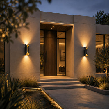 Modern Up Down Outdoor Wall Light with Optional Motion Sensor - product image 1