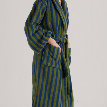 Retro Blue Green Organic Cotton Bathrobe - product image 2