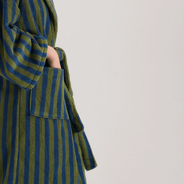 Retro Blue Green Organic Cotton Bathrobe - product image 3