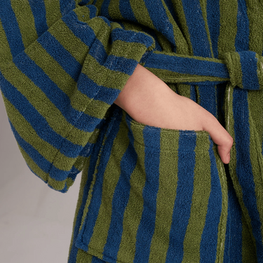 Retro Blue Green Organic Cotton Bathrobe - product image 4