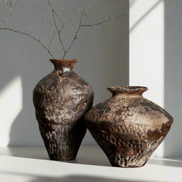 Rustic Handmade Ceramic Vase with Natural Glaze Finish - product image 3