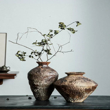 Rustic Handmade Ceramic Vase with Natural Glaze Finish - product image 4
