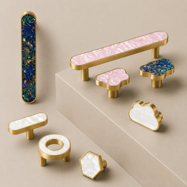 Shell Color Solid Brass Cabinet Knobs - product image 4