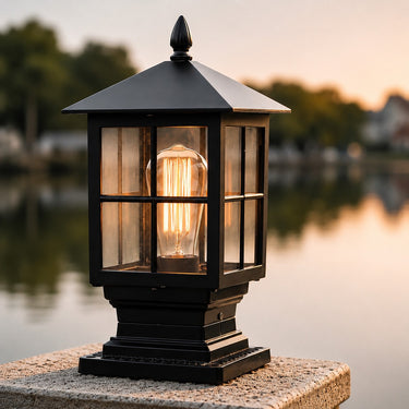 Traditional Black Aluminum Outdoor Pillar Light - product image 3