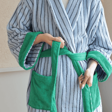 Vela Organic Cotton Stripe Bathrobe - product image 2