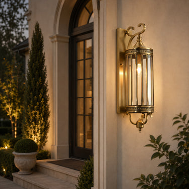 Vintage Copper Glass Outdoor Wall Sconce - product image 3