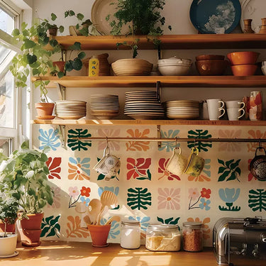 Virelle Floral PVC Peel and Stick Backsplash Tiles - product image 1